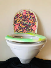 Load image into Gallery viewer, One of a Kind Toilet Seat Cover  painting by Gerard Gademan called FLUSHED 3
