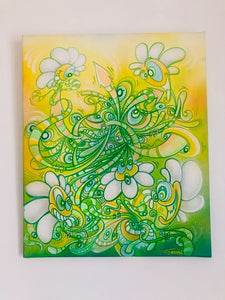 Gerard Gademan Painting FLOWER POWER One of a Kind, (Switzerland only Delivery)