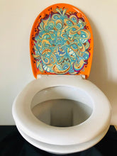 Load image into Gallery viewer, One of a Kind Toilet Seat Cover  painting by Gerard Gademan called FLUSHED 1
