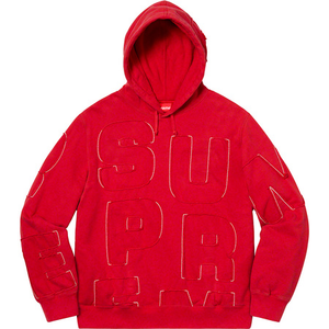 Supreme Cutout Letters Hooded Sweatshirt Red Size L