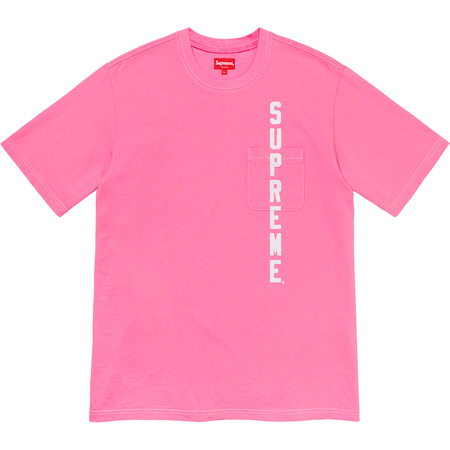 Supreme Contrast Stitch Pocket Tee Pink Size XL