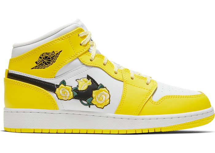 Jordan 1 Mid Dynamic Yellow Floral (GS) Size 3.5Y