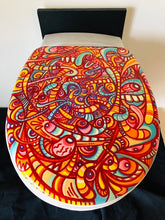 Load image into Gallery viewer, One of a Kind Toilet Seat Cover  painting by Gerard Gademan called FLUSHED 4
