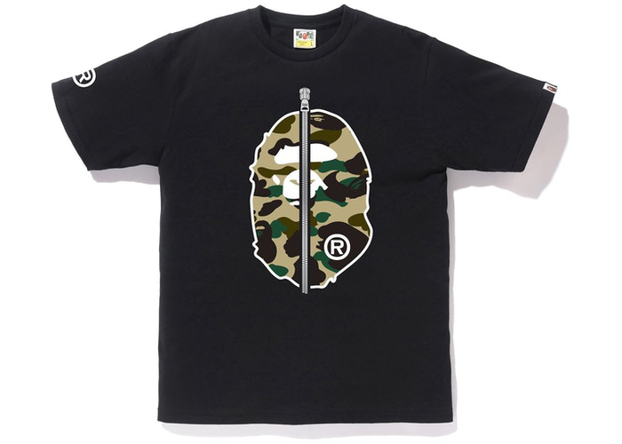 BAPE 1st Camo 2nd Ape Tee Black/Yellow Size S