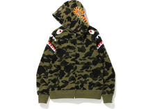 Load image into Gallery viewer, BAPE 1st Camo Shark Shoulder Full Zip Hoodie Green Size S
