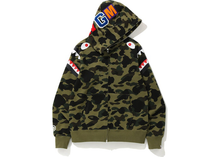 Load image into Gallery viewer, BAPE 1st Camo Shark Shoulder Full Zip Hoodie Green Size S
