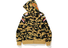 Load image into Gallery viewer, BAPE 1st Camo Shark Shoulder Full Zip Hoodie Yellow Size M
