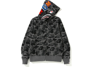 BAPE ABC Camo Shark Full Zip Hoodie Black