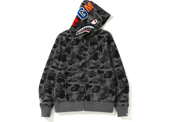 BAPE ABC Camo Shark Full Zip Hoodie Black