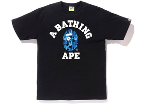 BAPE Flame College Tee Black/Blue Size M