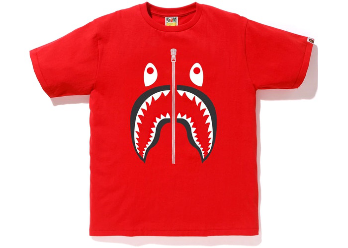 BAPE Shark Tee Red Size S