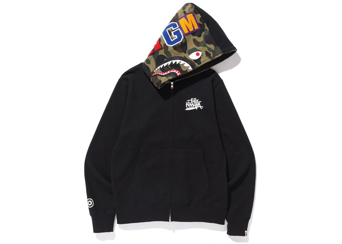 BAPE Wiz Khalifa Shark Full Zip Hoodie Black Size XL