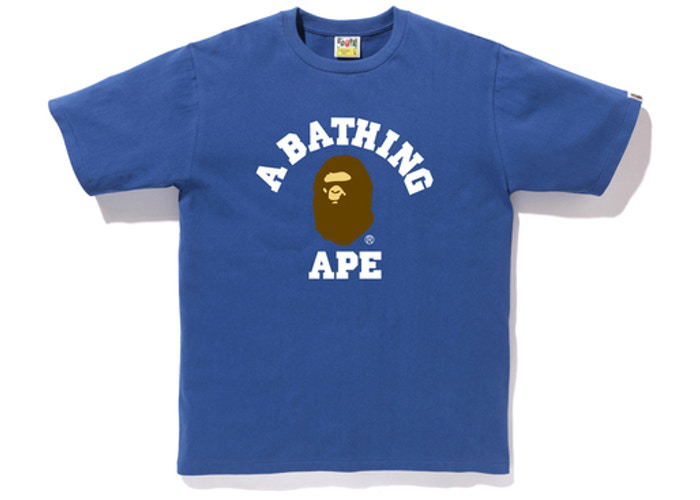 BAPE College Tee Blue Size L