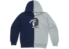 Load image into Gallery viewer, BAPE College X By Bathing Ape Full Zip Hoodie Navy/Grey Size S
