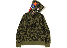 Load image into Gallery viewer, BAPE Desert Camo Shark Full Zip Hoodie Green Size XL
