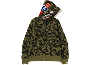 BAPE Desert Camo Shark Full Zip Hoodie Green Size XL