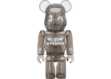 Load image into Gallery viewer, Bearbrick 3. Paradis x Roarguns 100% &amp; 400% Set Clear Black
