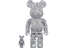 Load image into Gallery viewer, Bearbrick Keith Haring #4 100% &amp; 400% Set White
