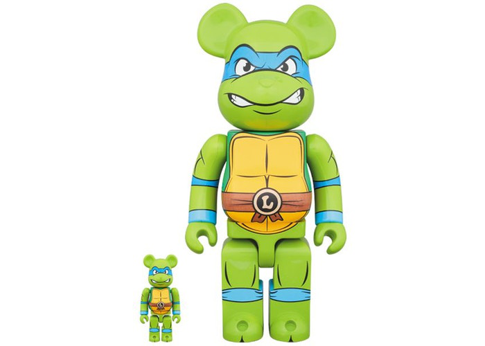 Bearbrick TMNT Leonardo 100% & 400% Set Green