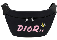 Load image into Gallery viewer, Dior x Kaws Belt Bag Pink Logo Nylon Black
