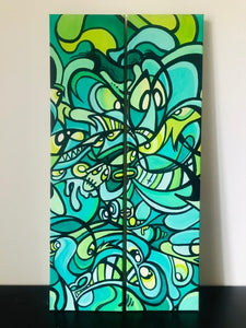 Gerard Gademan Painting GREEEEN One of a Kind, (Switzerland only Delivery)