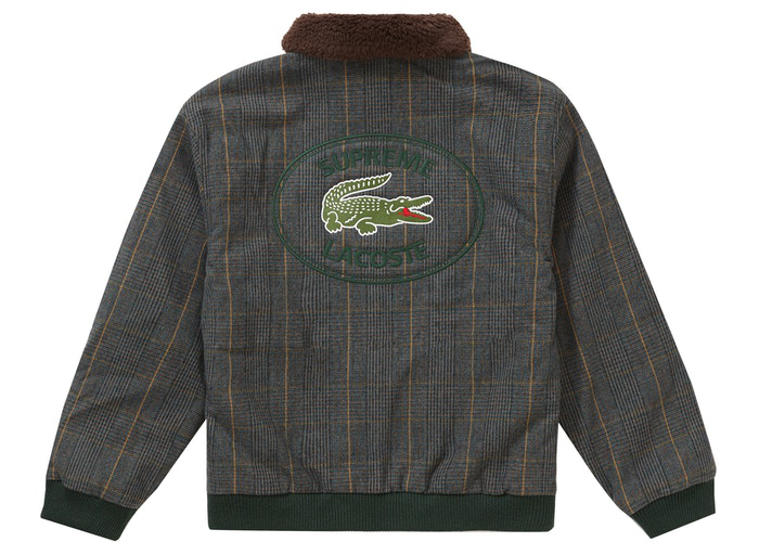 Supreme LACOSTE Wool Bomber Jacket Plaid Size L