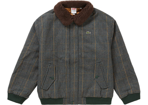 Supreme LACOSTE Wool Bomber Jacket Plaid Size L