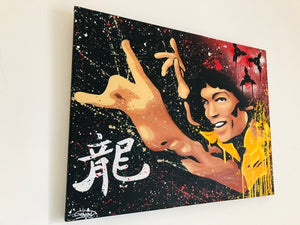 Gerard Gademan Painting BRUCE LEE One of a Kind, (Switzerland only Delivery)