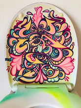 Load image into Gallery viewer, One of a Kind Toilet Seat Cover  painting by Gerard Gademan called FLUSHED 3
