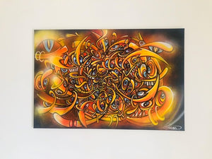 Gerard Gademan Painting FIRE  One of a Kind,  (Switzerland only Delivery)