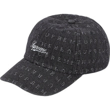 Load image into Gallery viewer, Supreme Jacquard Logo Denim 6-Panel Cap Black
