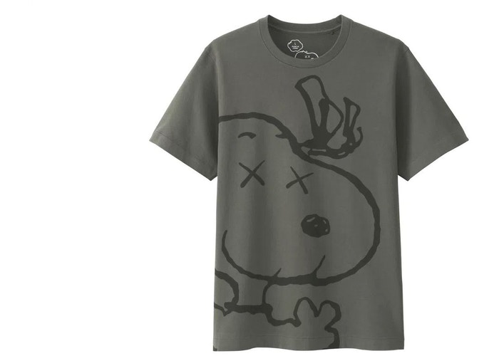 KAWS x Uniqlo x Peanuts Snoopy Face Tee Gray Size S