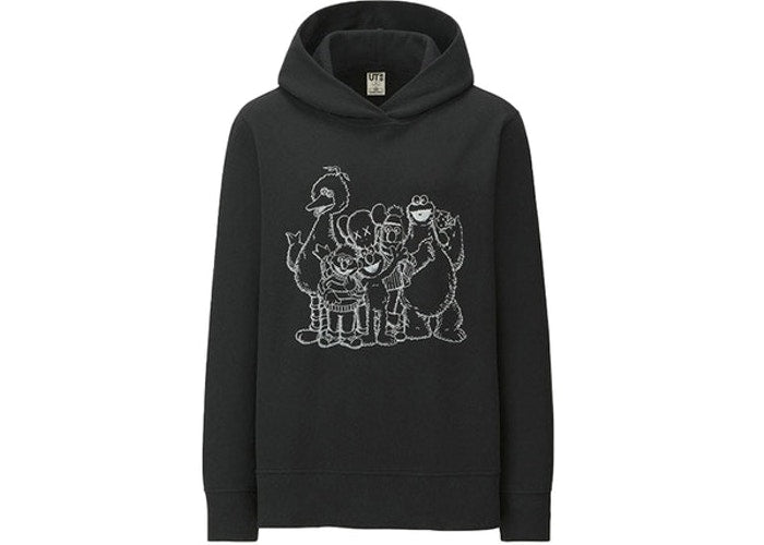 KAWS x Uniqlo x Sesame Street Group Hoodie ( Womens Sizing) Black Size S