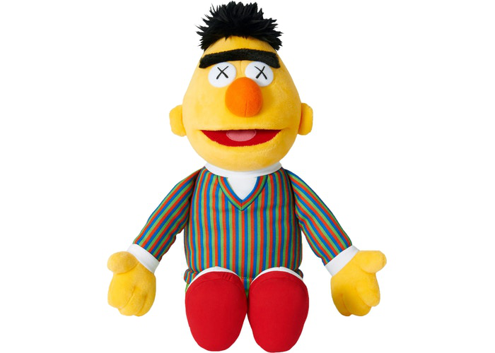 KAWS Sesame Street Uniqlo Bert Plush Toy Yellow