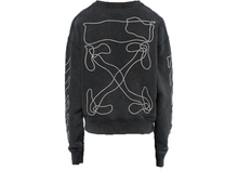 Load image into Gallery viewer, OFF-WHITE Abstract Arrows Embroidered Sweatshirt Black/White Size  L
