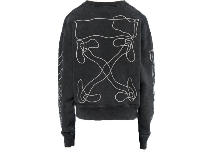 OFF-WHITE Abstract Arrows Embroidered Sweatshirt Black/White Size  L