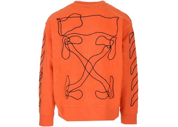 OFF-WHITE Abstract Arrows Embroidered Sweatshirt Orange/Black Size L