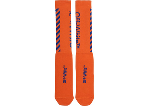 OFF-WHITE Diag Logo Intarsia Stretch Socks Orange/Blue