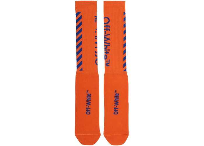 OFF-WHITE Diag Logo Intarsia Stretch Socks Orange/Blue