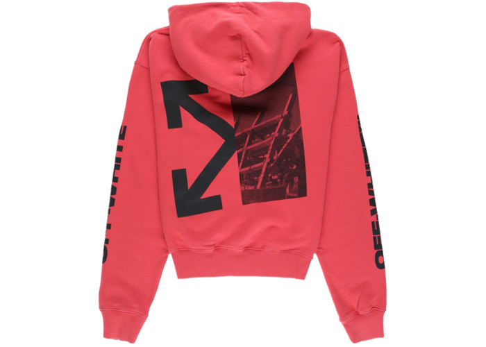 OFF-WHITE Splitted Arrows Hoodie Red/Black Size S