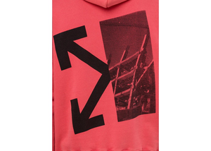 OFF-WHITE Splitted Arrows Hoodie Red/Black Size S