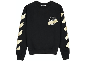 OFF-WHITE Tape Diag Arrows Sweatshirt Black/Beige Size XL