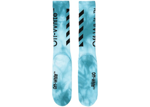 OFF-WHITE Tye Dye Diag Mid Socks Light Blue/Black