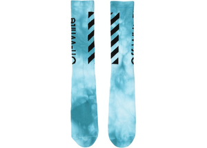 OFF-WHITE Tye Dye Diag Mid Socks Light Blue/Black