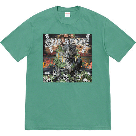 Supreme Dragon Tee Heather Dusty Steal  Size M