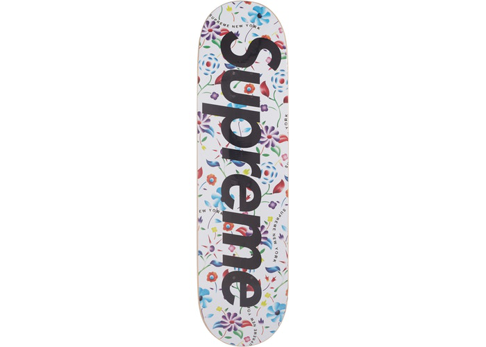 Supreme Airbrushed Floral Skateboard Deck White