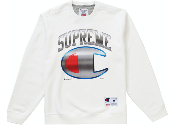 Supreme Champion Chrome Crewneck White Size XL