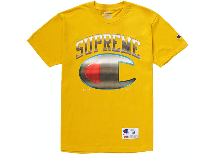 Supreme Champion Chrome S/S Top Gold Size L