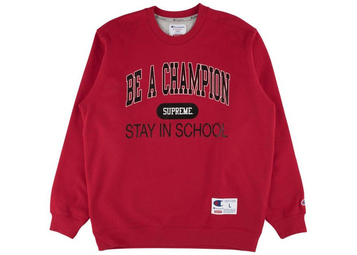 Supreme Champion Stay In School Crewneck Red Size L