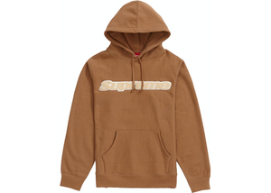 Supreme Chenille Hooded Sweatshirt Brown Size M